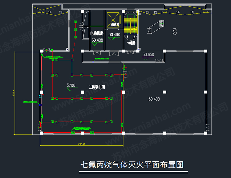 變配電間柜式七氟丙烷滅火裝置圖紙